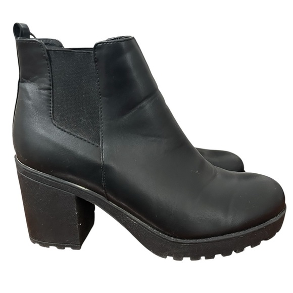 Rue 21 Berry Vegan Leather Chunky Boots Sz 8 - Picture 2 of 14